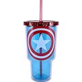 Silver Buffalo Silver Buffalo 230872 32 oz Captain America - Shield Jumbo Cold Cup with Lid & Straw 230872